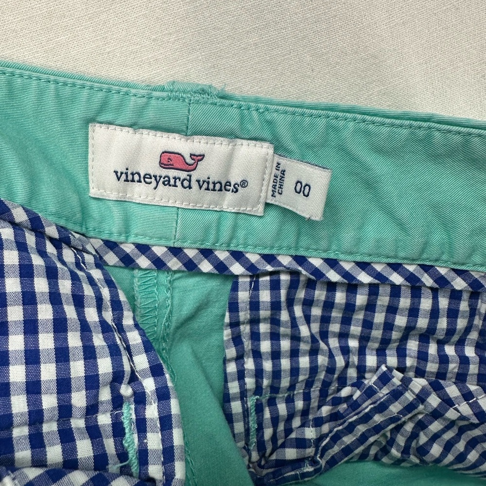 VINEYARD VINES Womens Size 00 Shorts Embroidered Logo Whales Mint Green - Picture 3 of 8